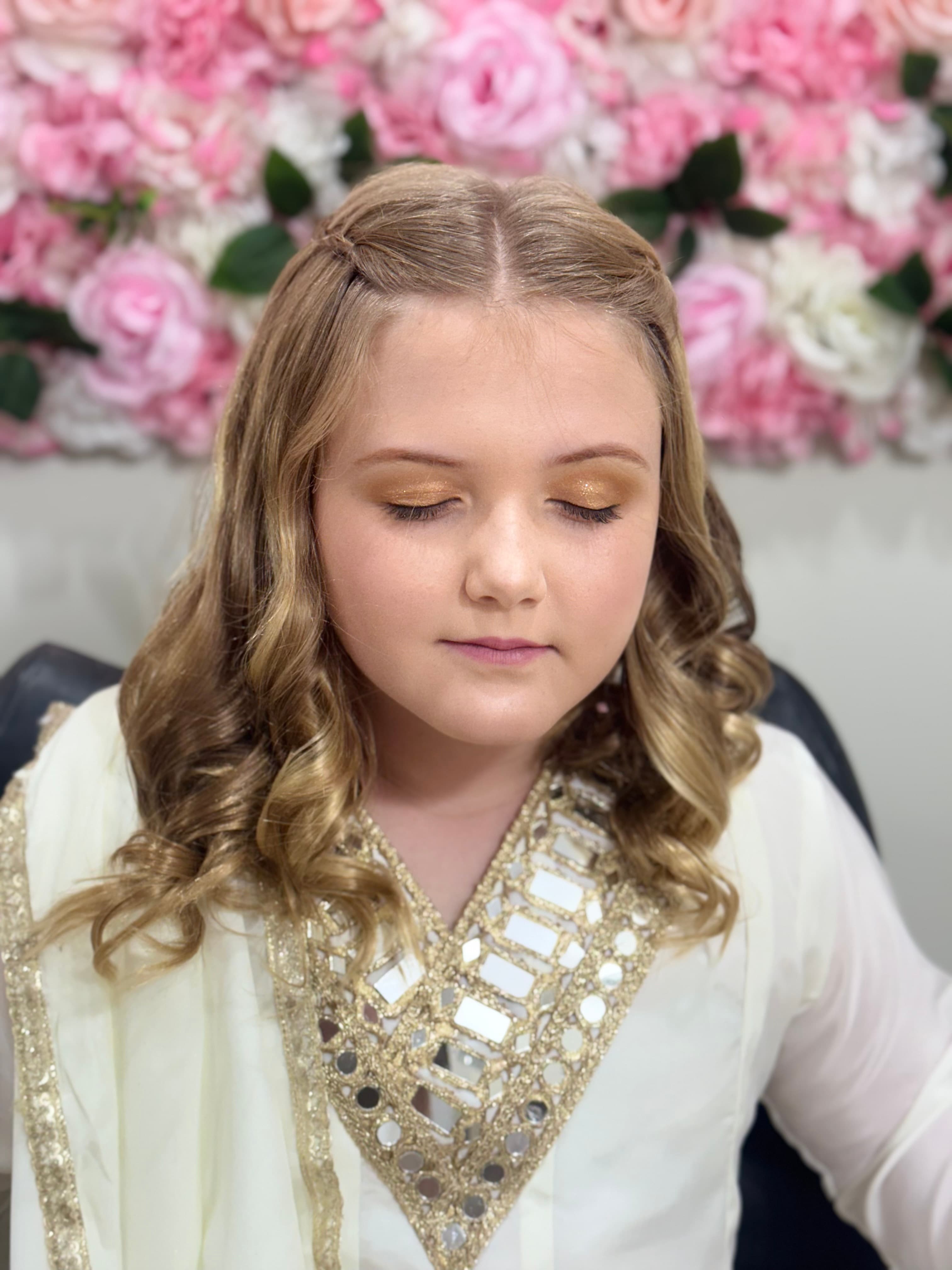 Bold smokey eye with gold shimmer